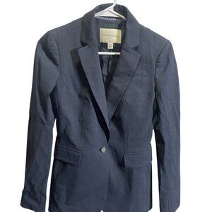 Banana Republic‎ Womens Navy Blazer Size 0 Stretch Single Button